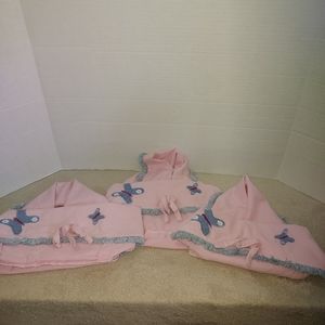 Pottery Barn Kids Sophie Pink/Blue Butterfly Basket Liners set of 3